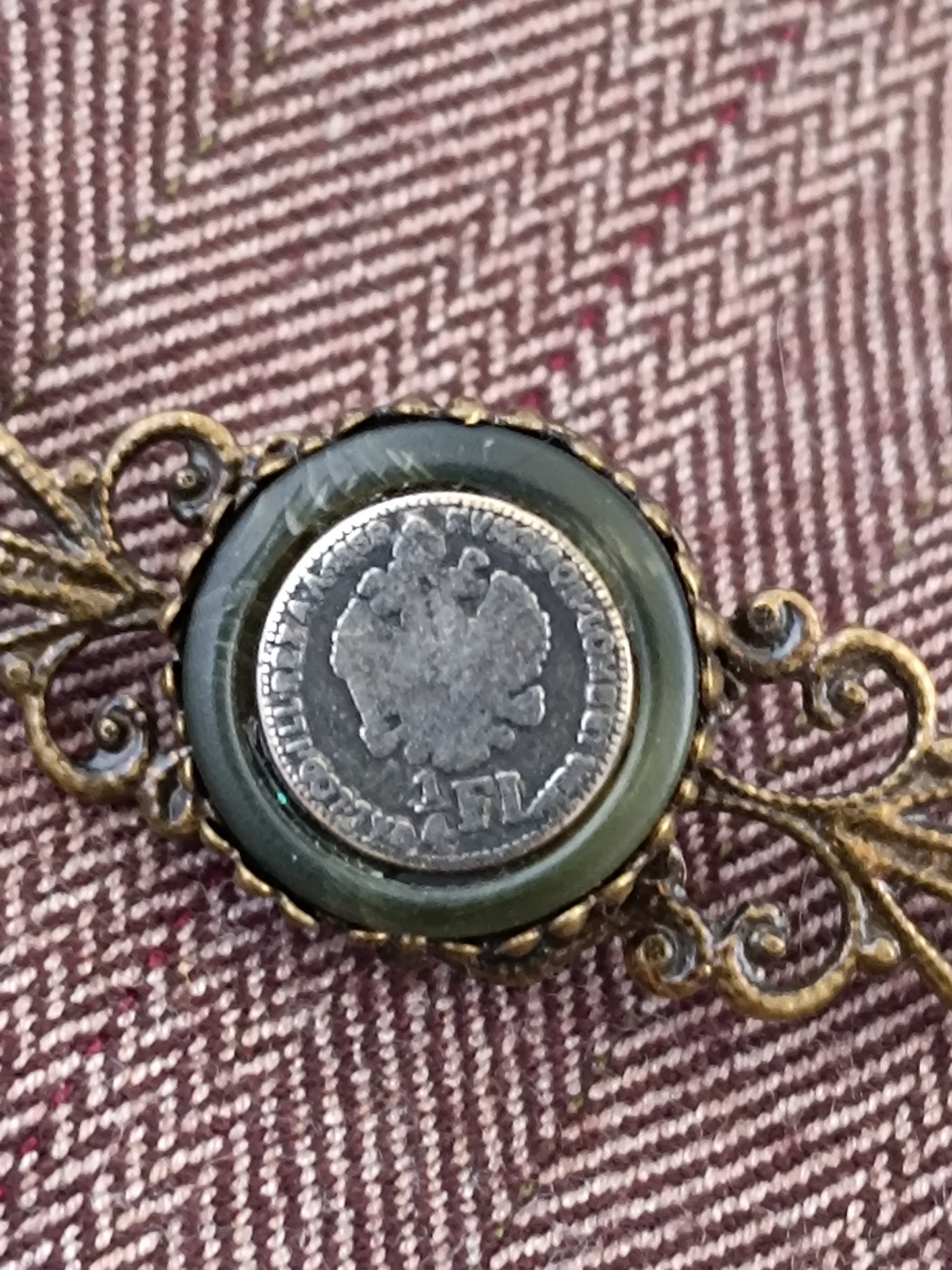 Broche épinglette steampunk bouton vintage