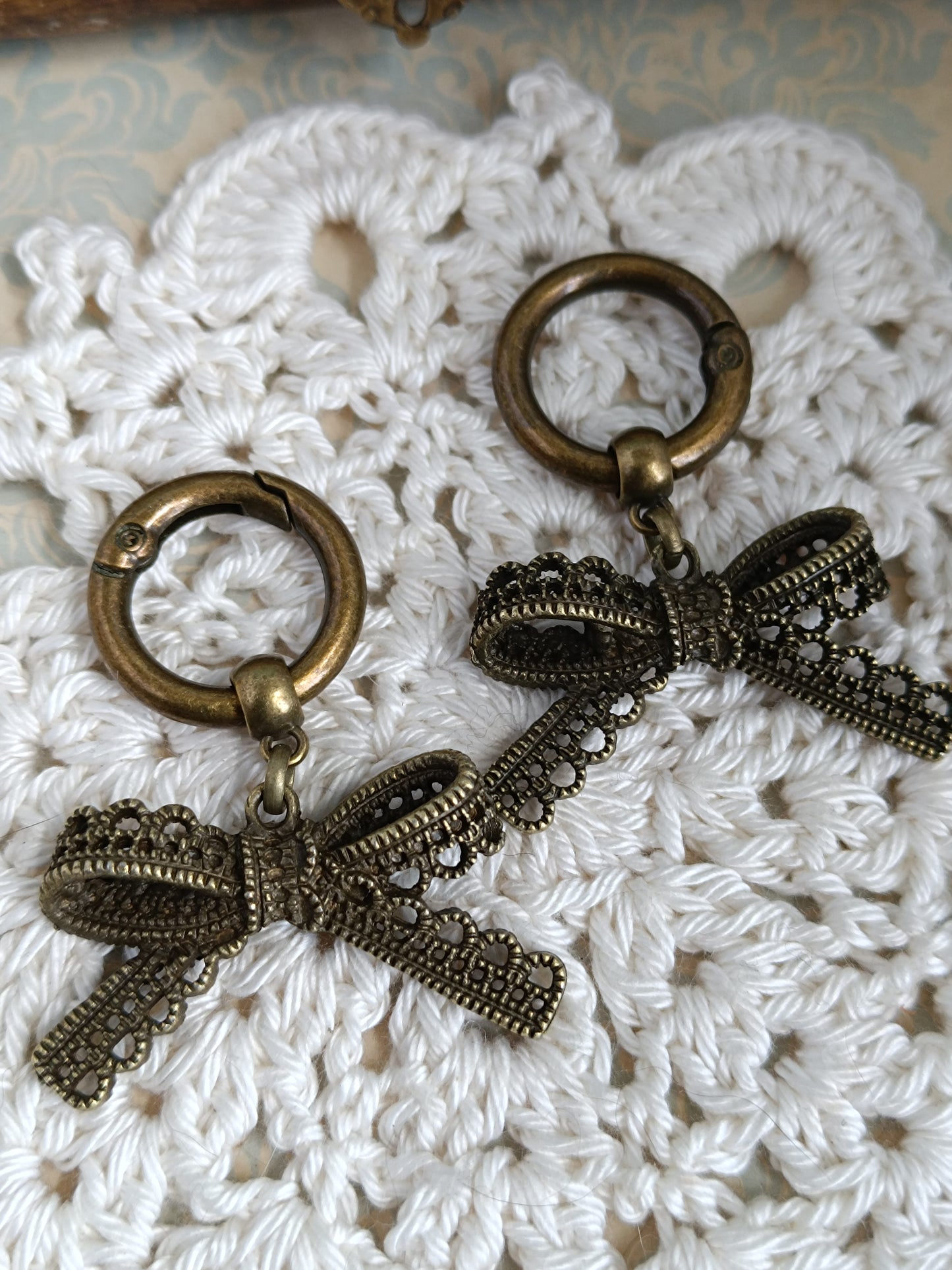 Bijoux de chaussures charms, boucles de languettes noeud de dentelle métal