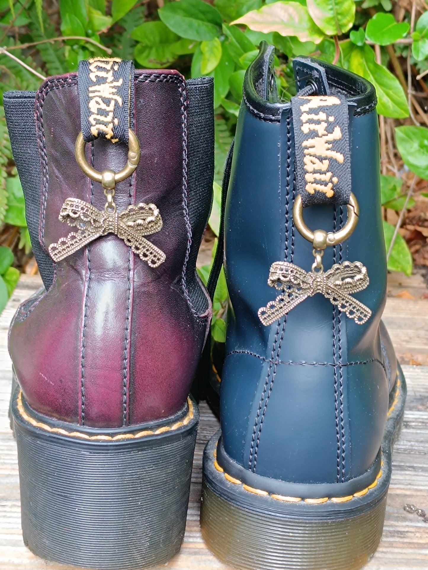 Bijoux de chaussures charms, boucles de languettes noeud de dentelle métal