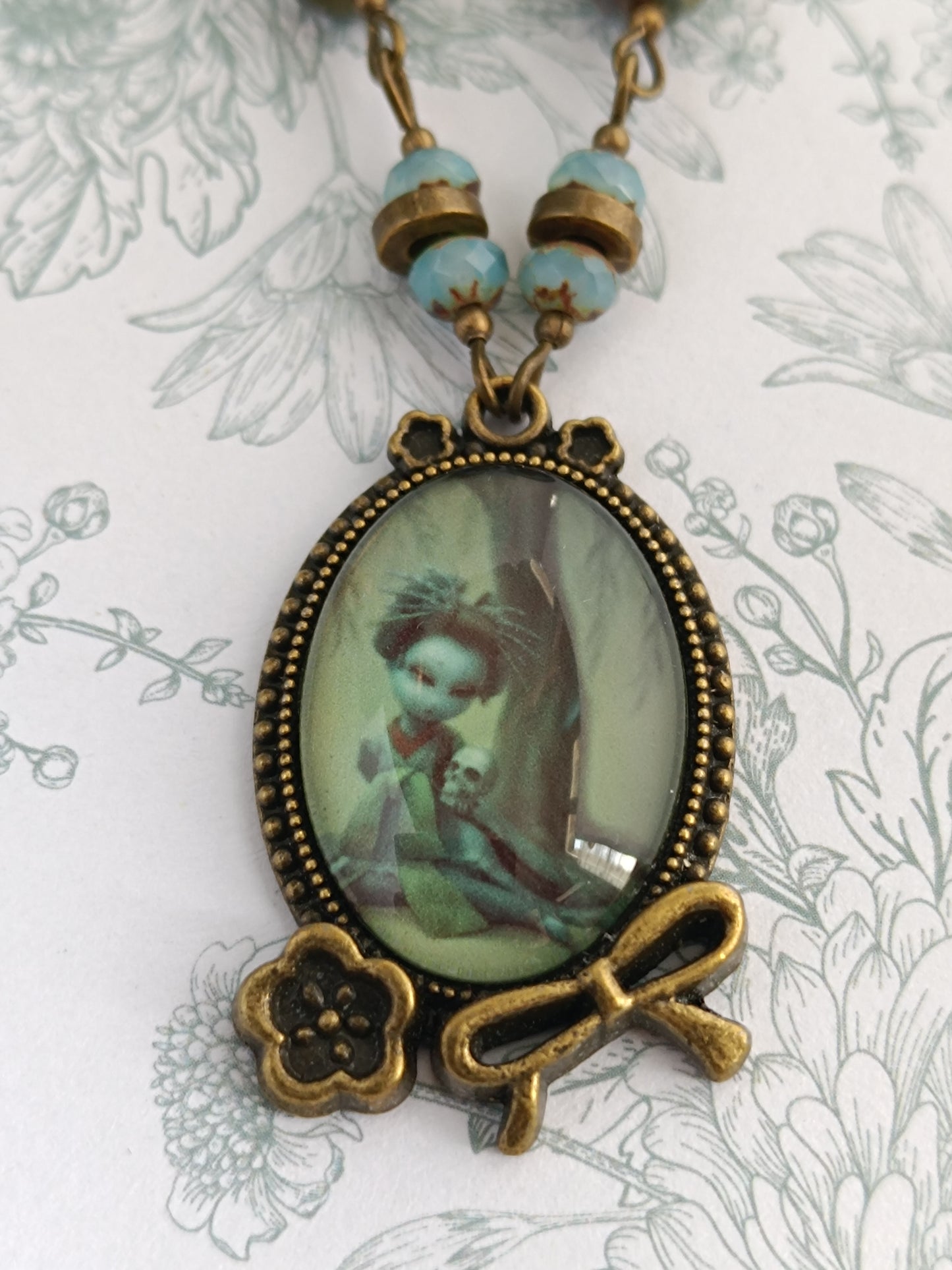 Collier Mémento Morris Asiatique - Cabochon Bronze