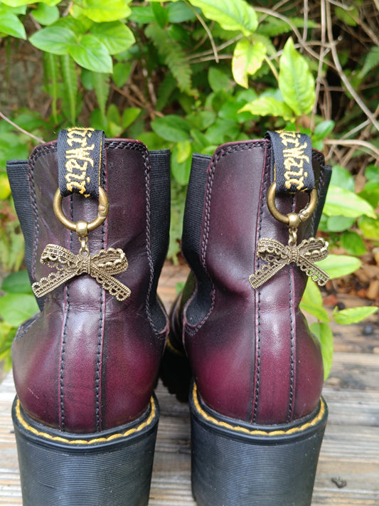 Bijoux de chaussures charms, boucles de languettes noeud de dentelle métal