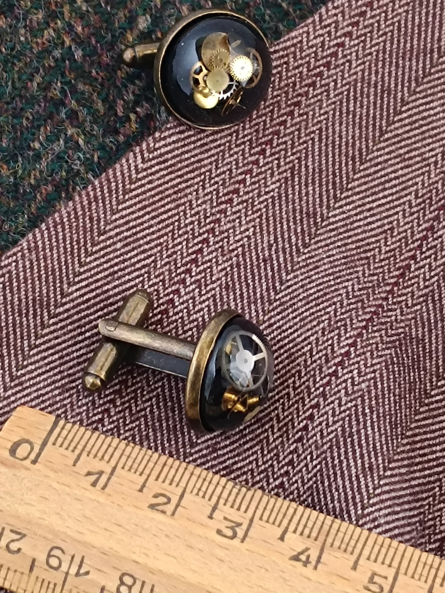 Boutons de manchette steampunk noirs