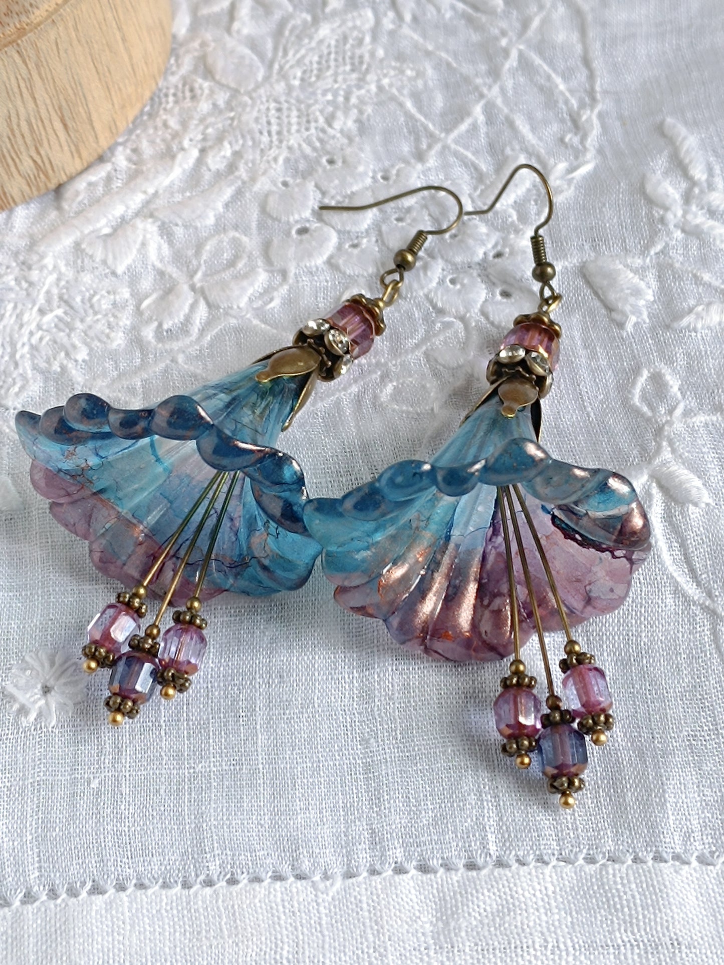 Boucles d'oreilles fleurs féeriques de printemps XXL