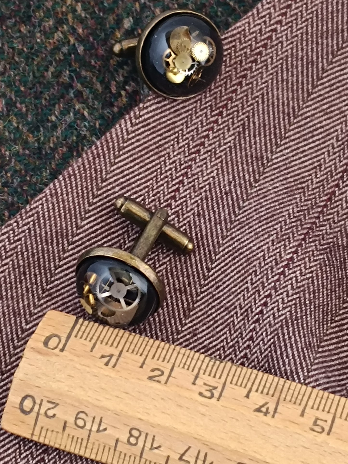 Boutons de manchette steampunk noirs
