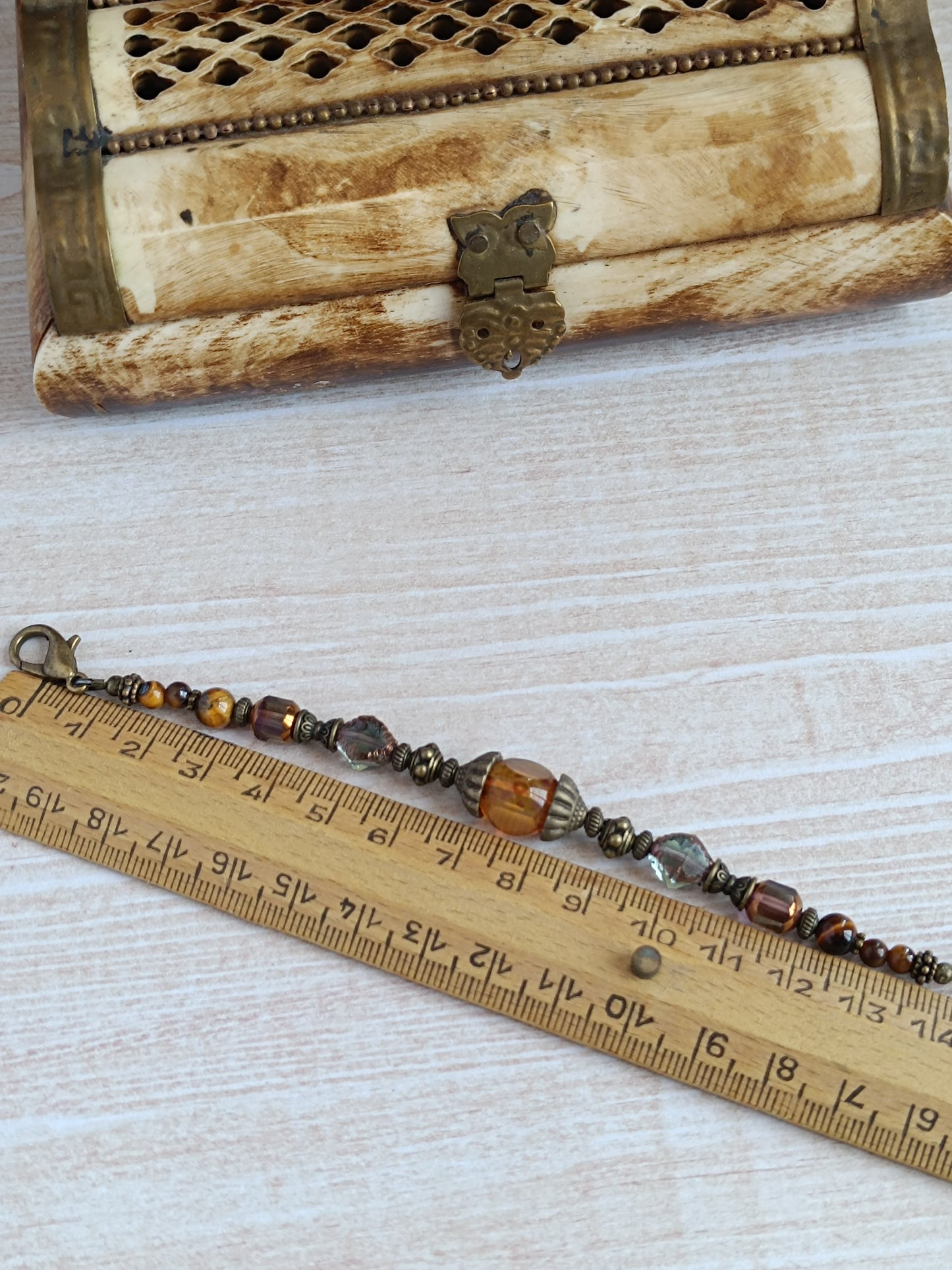 Bracelet Bohème – Œil de Tigre & Verre Tchèque