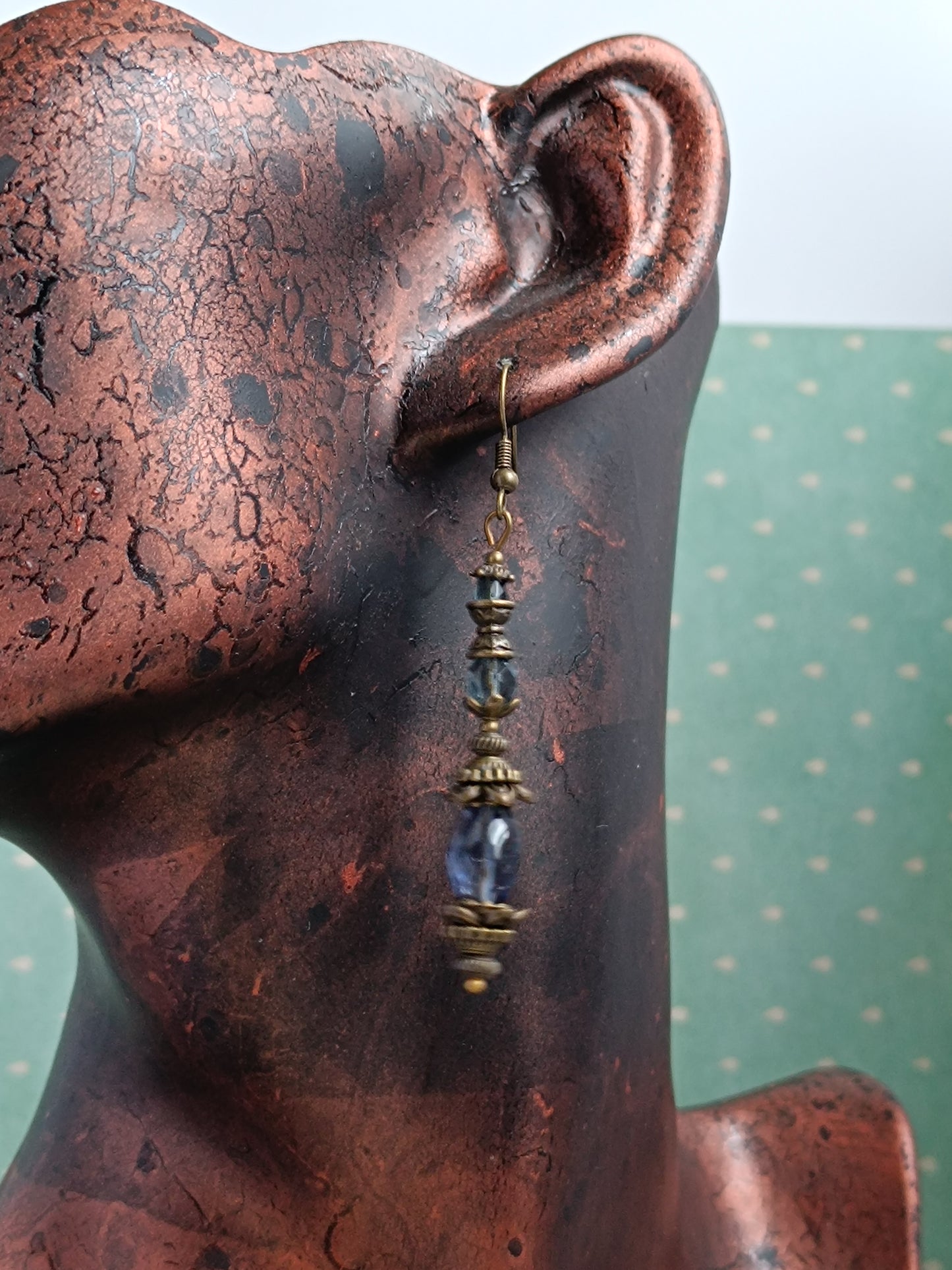 Boucles d'oreilles Montana Précieuse - Perles Verre Tchèque Bronze