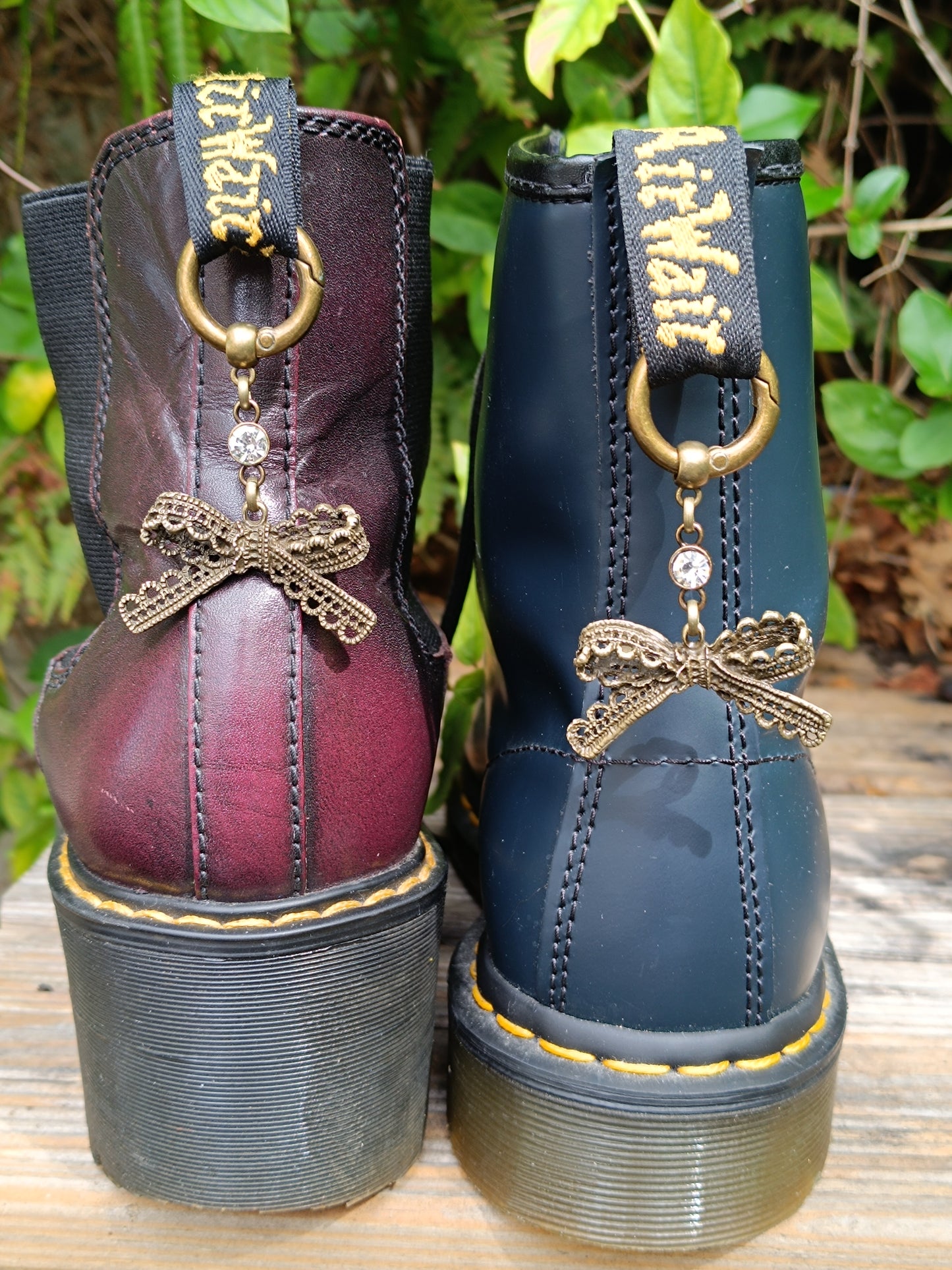 Bijoux charms de chaussures, boucles languettes bottines noeud de dentelle et strass