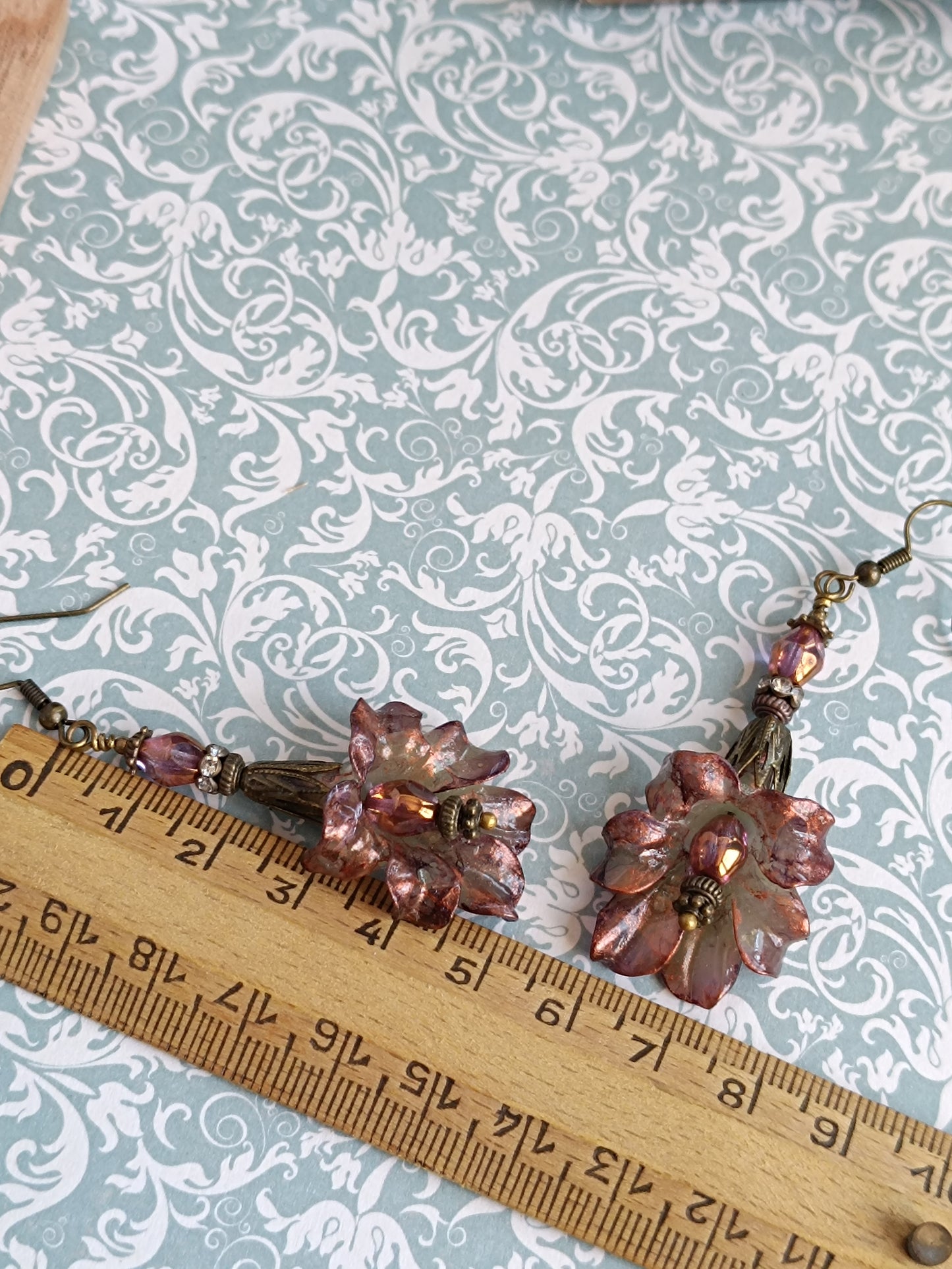 Boucles d'oreilles pendantes - Fleurs tropicales feeriques