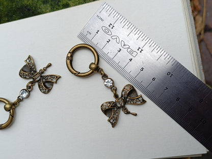 Charms pour Doc Martens noeuds de dentelle bronze et strass
