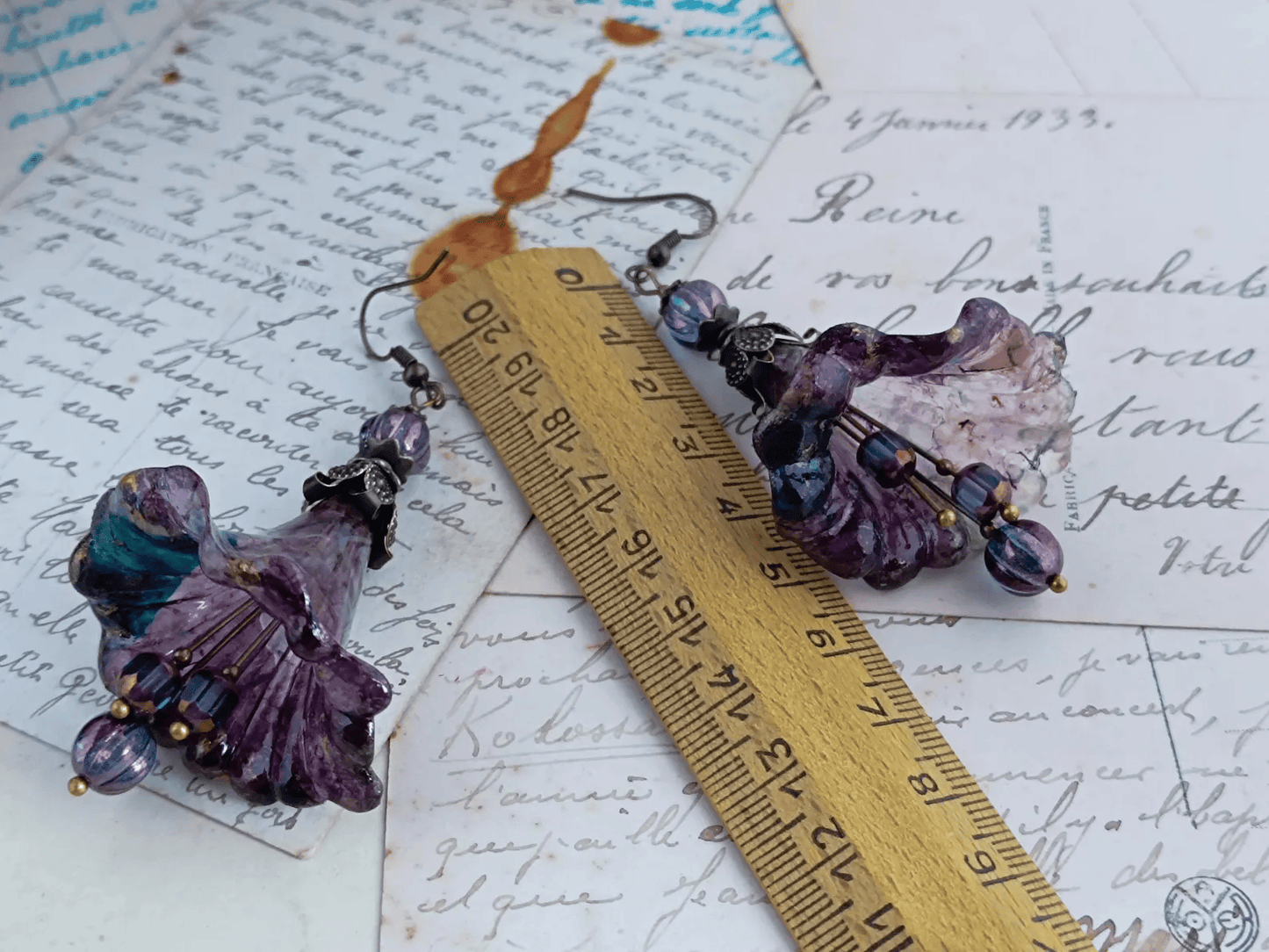 Boucles d'Oreilles Fleur Trompette mélancolique printanière
