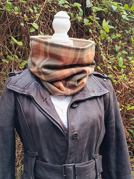 Snood élégant Tartan Lainage Doublé Polaire style vintage écossais