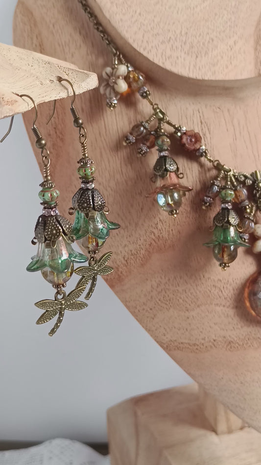 Parure Féérie Botanique – Libellule des Bois Enchantés
