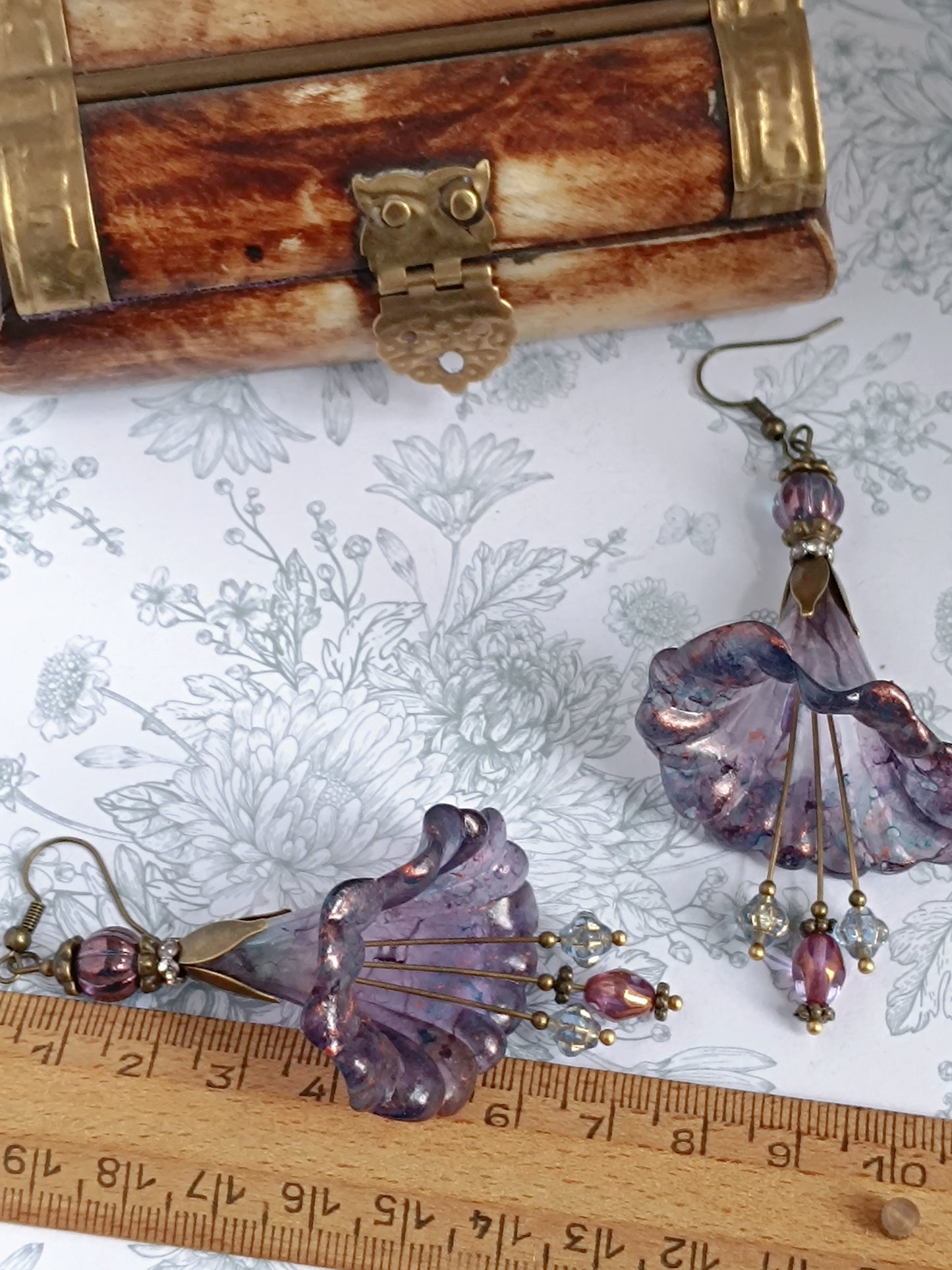 Boucles d'Oreilles Fleur Trompette mélancolique printanière xxl