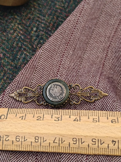 Broche épinglette steampunk bouton vintage