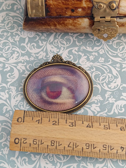 Broche cabochon verre oeil , original style cabinet de curiosités victorien