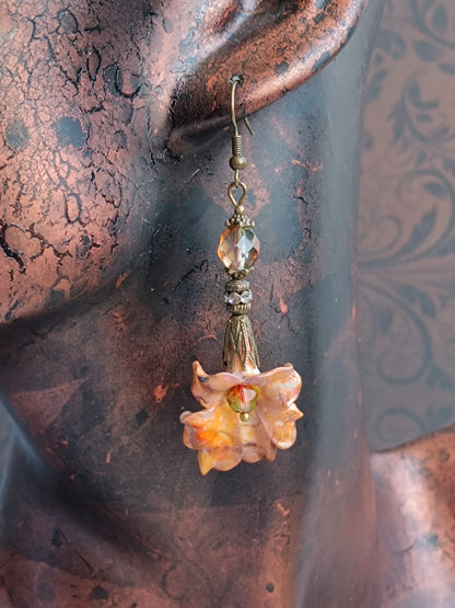 Boucles d'oreilles pendantes - Fleurs tropicales feeriques
