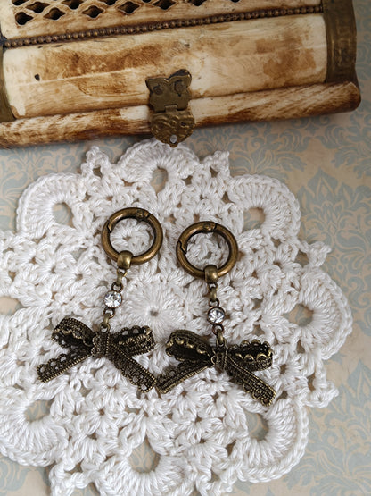 Bijoux charms de chaussures, boucles languettes bottines noeud de dentelle et strass