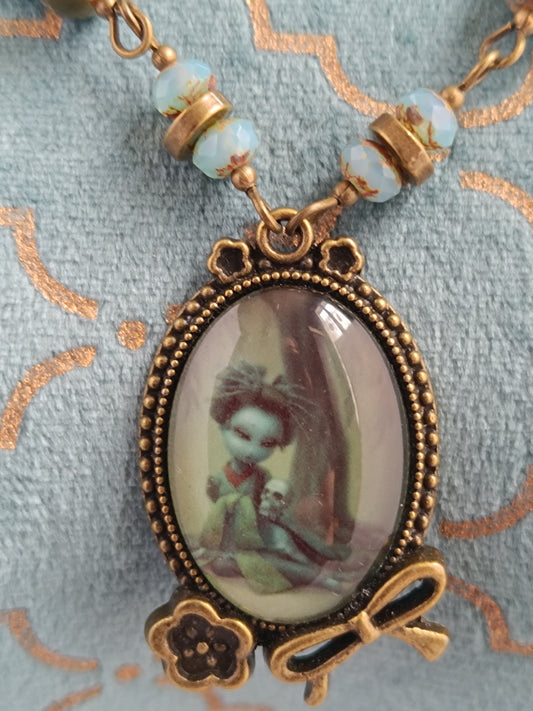 Collier Mémento Morris Asiatique - Cabochon Bronze