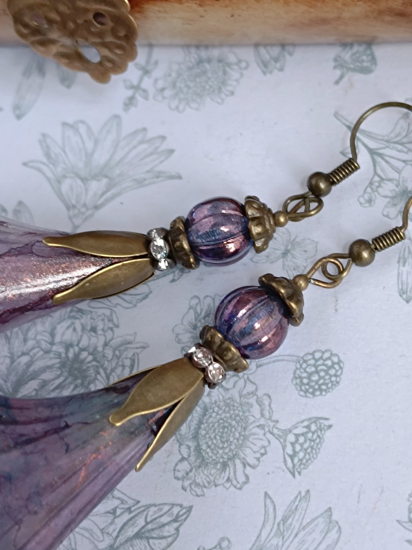 Boucles d'Oreilles Fleur Trompette mélancolique printanière xxl