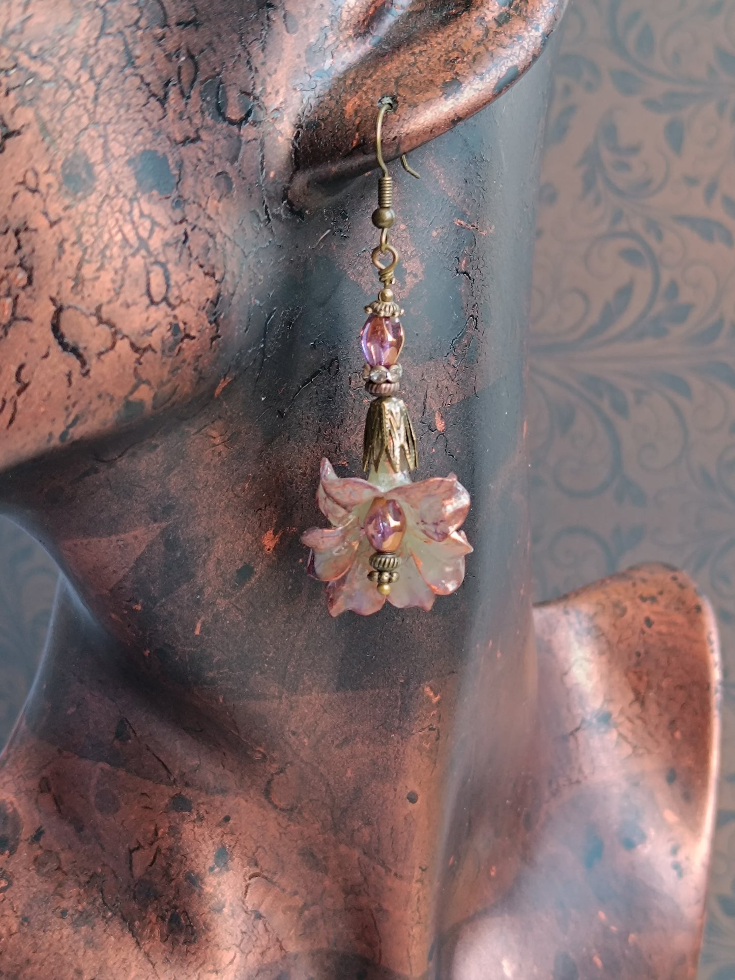 Boucles d'oreilles pendantes - Fleurs tropicales feeriques