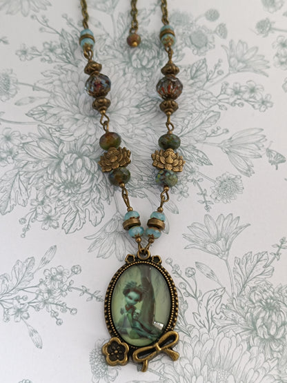Collier Mémento Morris Asiatique - Cabochon Bronze