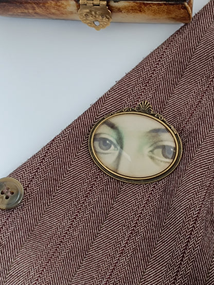 Broche cabochon verre oeil , original style cabinet de curiosités victorien