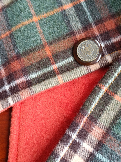 Tour de cou tartan écossais vintage polaire de laine - Modèle exceptionnel
