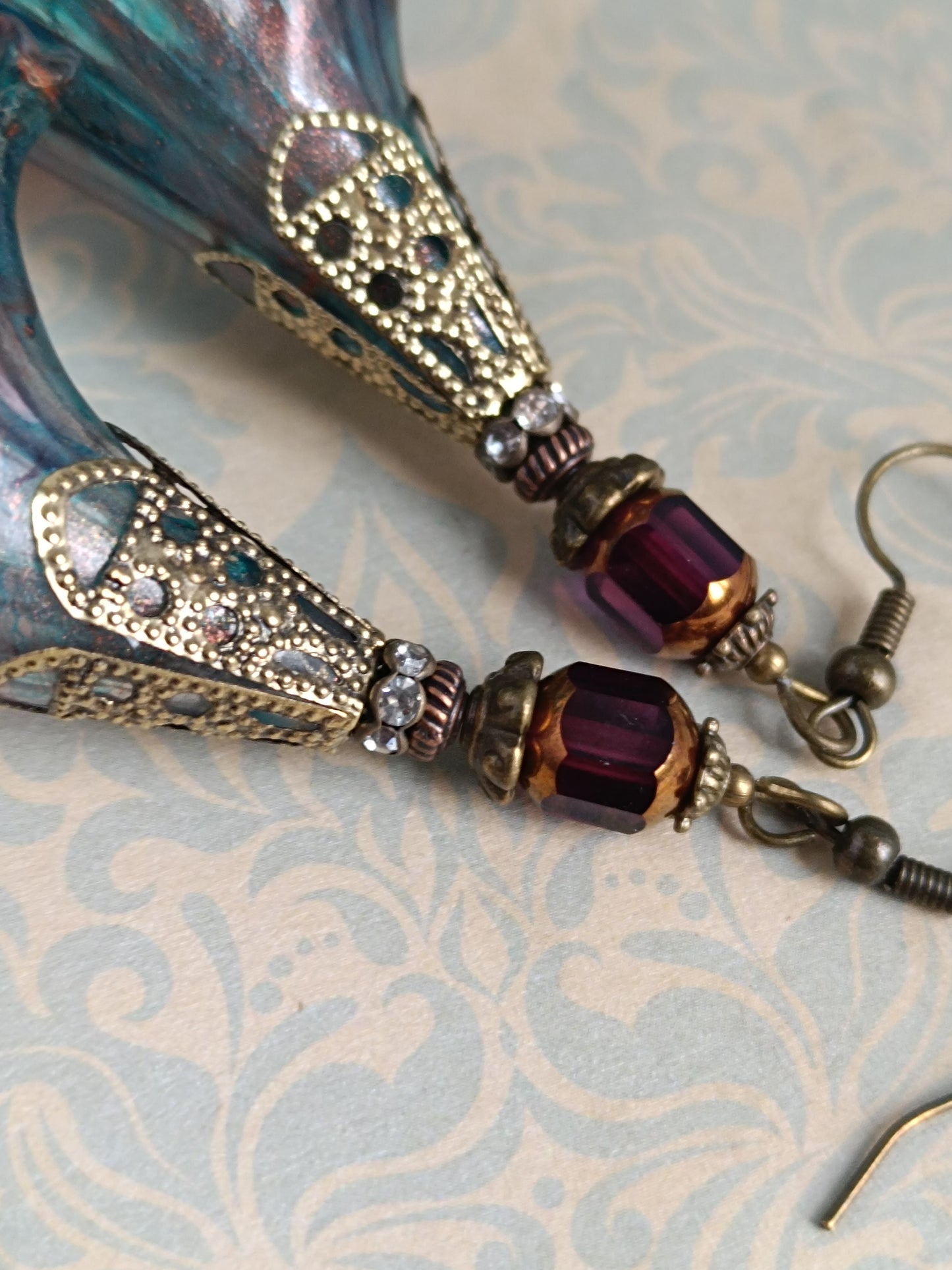 Boucles d'Oreilles Fleurs Lucite XXL - Perles Verre Tchèque