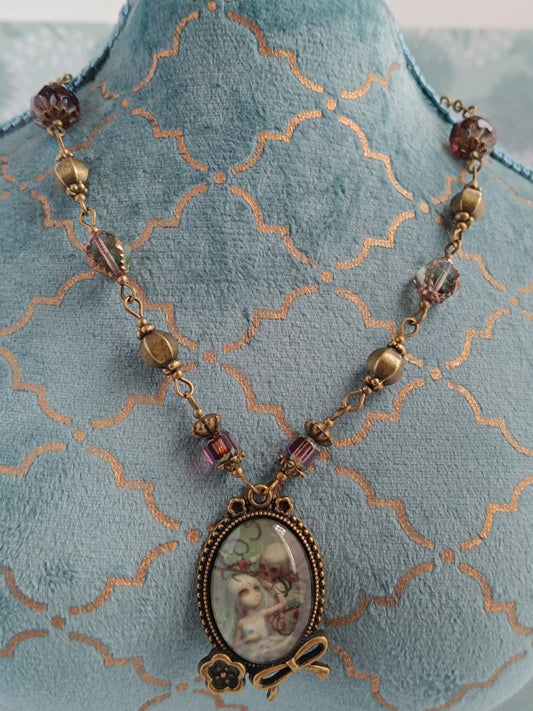 Collier Vanité Pastel - Cabochon Verre Gothique