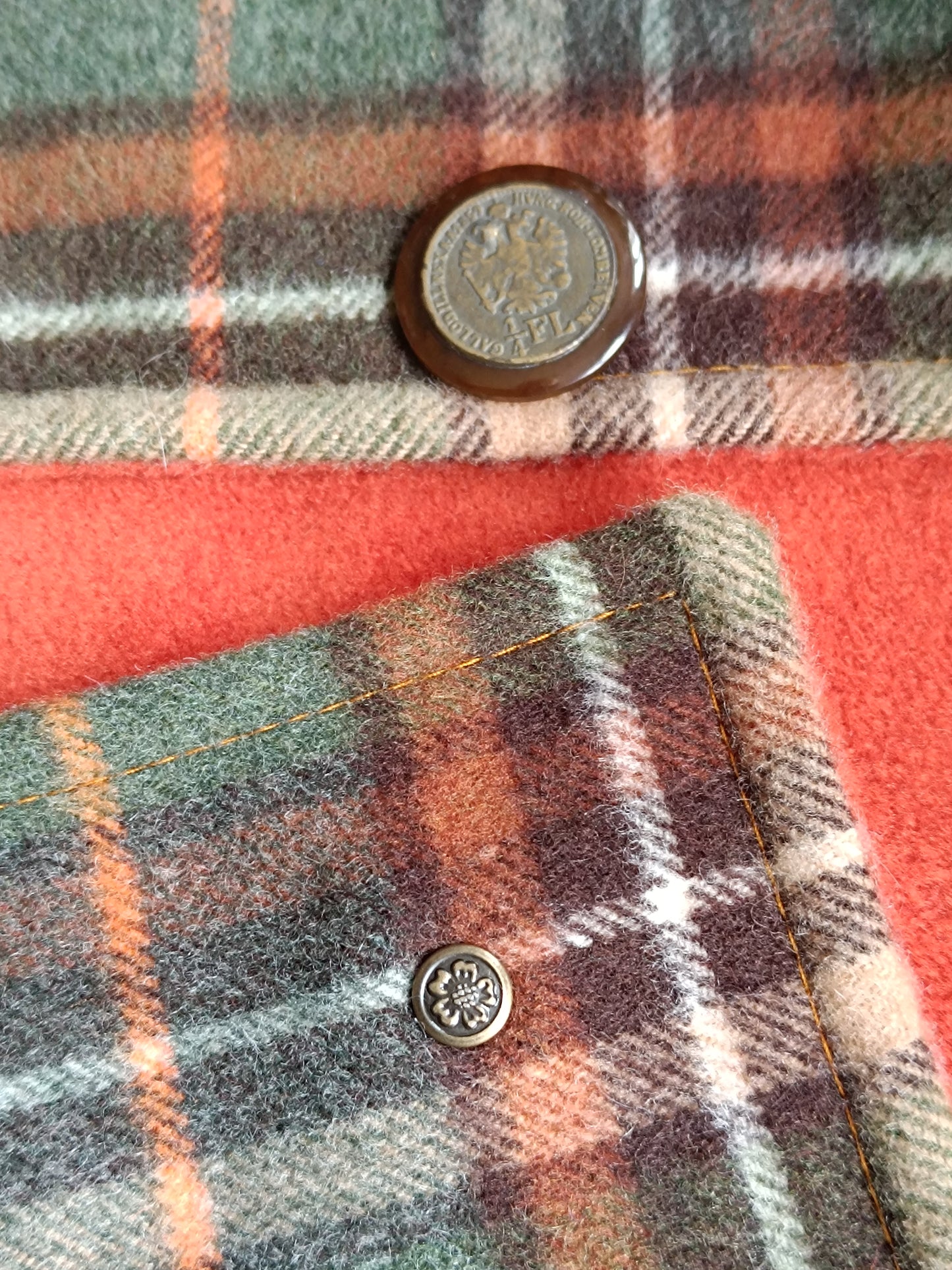 Tour de cou tartan écossais vintage polaire de laine - Modèle exceptionnel