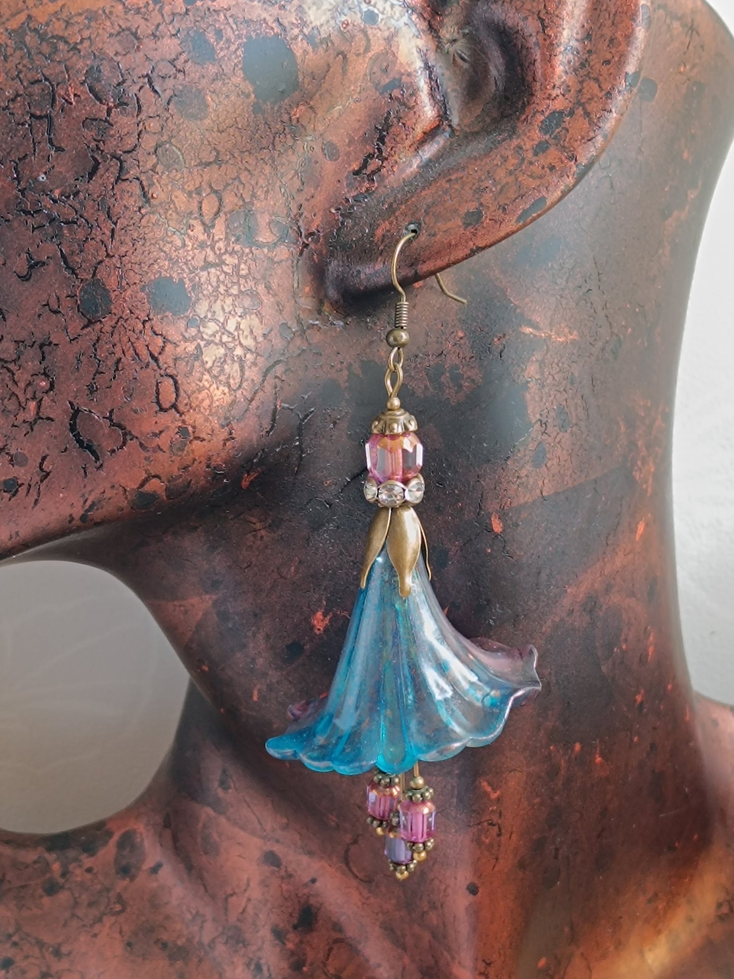 Boucles d'oreilles fleurs féeriques de printemps XXL