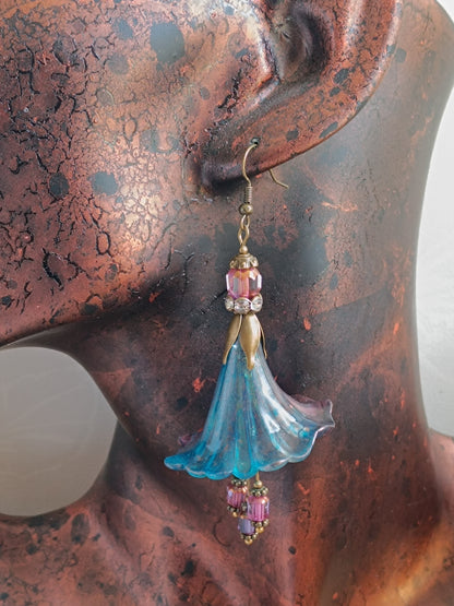 Boucles d'oreilles fleurs féeriques de printemps XXL