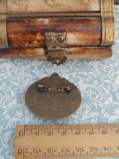 Broche cabochon verre oeil , original style cabinet de curiosités victorien