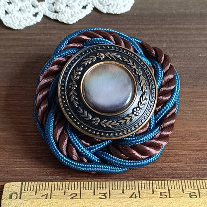 Broche Bouton francais 1900 Nacre Passementerie Vintage Art Nouveau