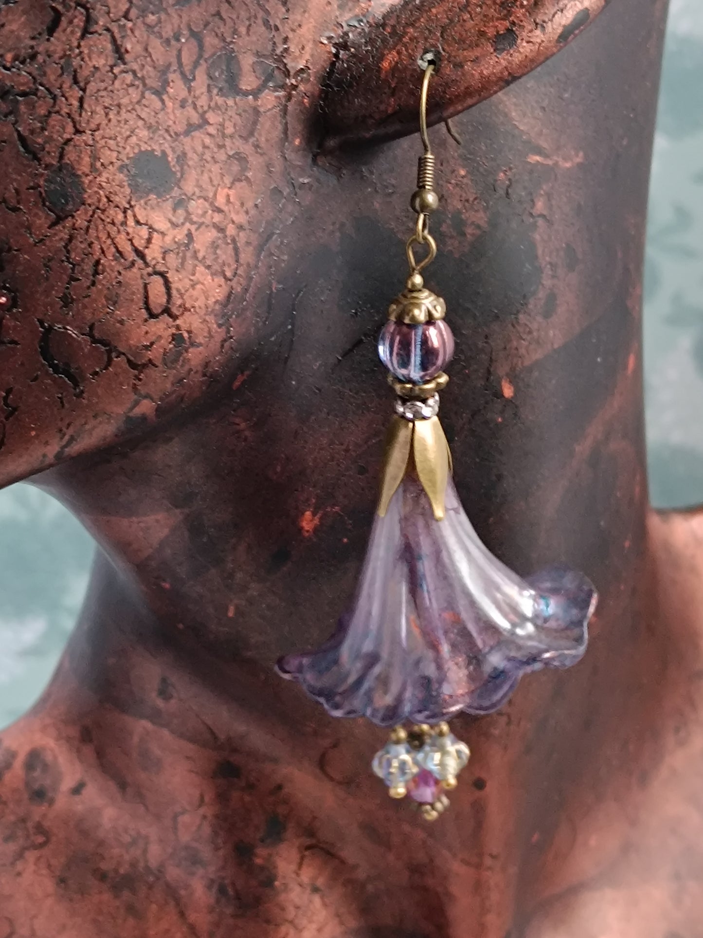 Boucles d'Oreilles Fleur Trompette mélancolique printanière xxl