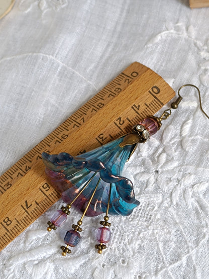 Boucles d'oreilles fleurs féeriques de printemps XXL