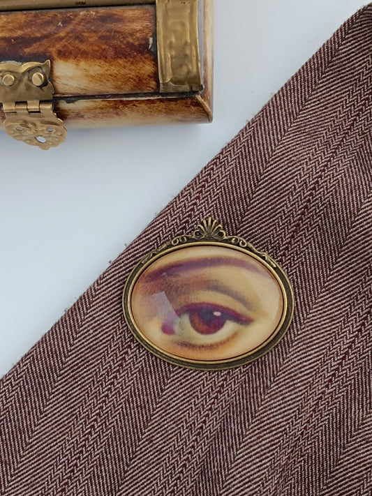 Broche cabochon verre oeil , original style cabinet de curiosités victorien