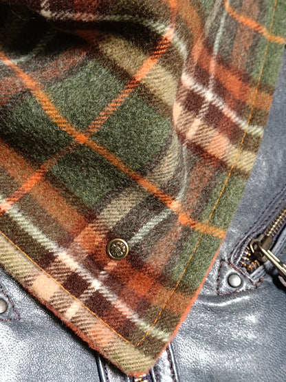 Tour de cou tartan écossais vintage polaire de laine - Modèle exceptionnel