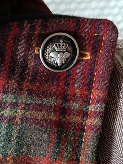 Ensemble personnalisé deux tours de cou tartan et boucles d’oreilles fleurs roses