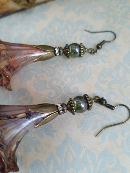 Boucles d'Oreilles Fleurs Trompettes mélancoliques automnales