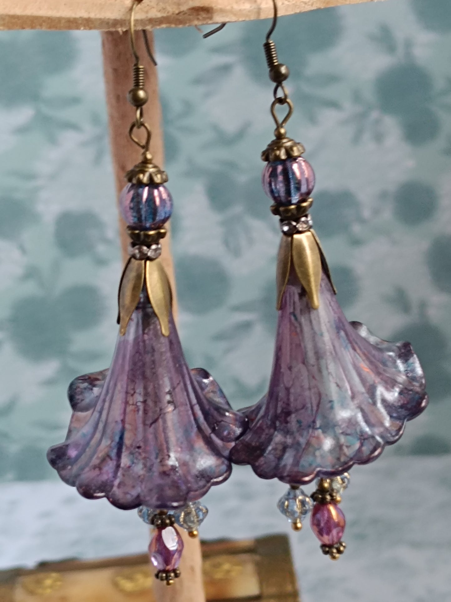 Boucles d'Oreilles Fleur Trompette mélancolique printanière xxl