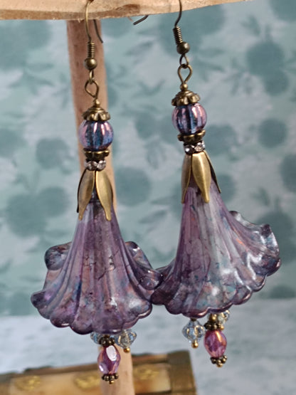 Boucles d'Oreilles Fleur Trompette mélancolique printanière xxl