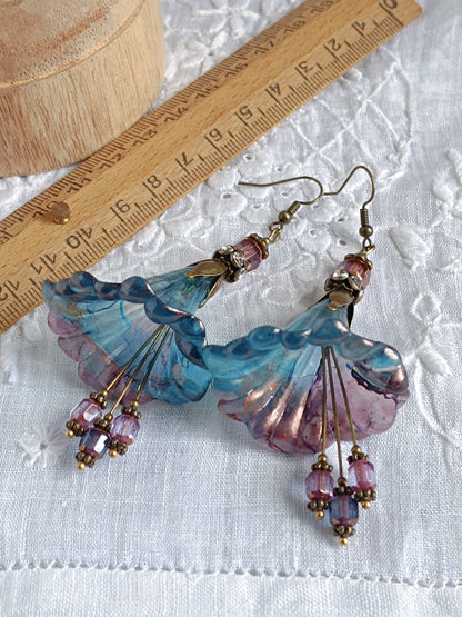 Boucles d'oreilles fleurs féeriques de printemps XXL