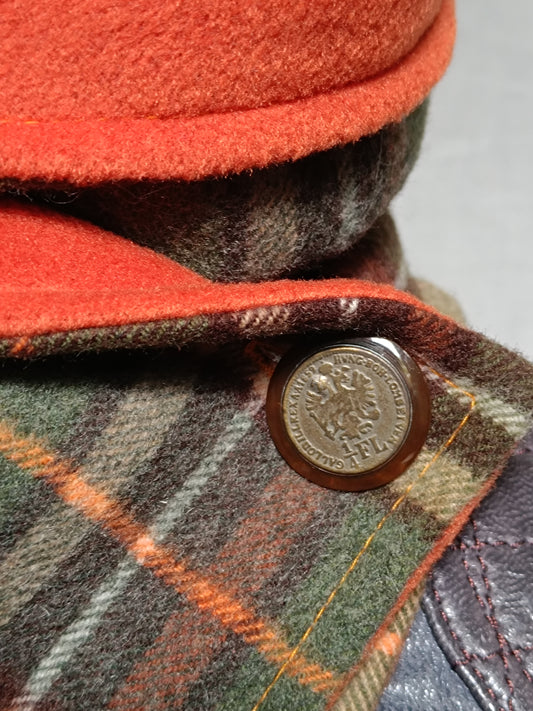 Tour de cou tartan écossais vintage polaire de laine - Modèle exceptionnel