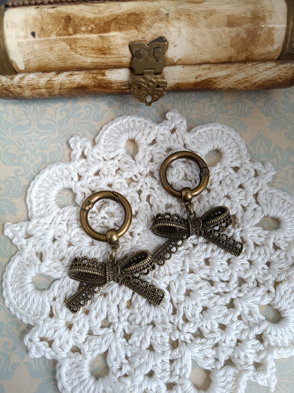Bijoux de chaussures charms, boucles de languettes noeud de dentelle métal
