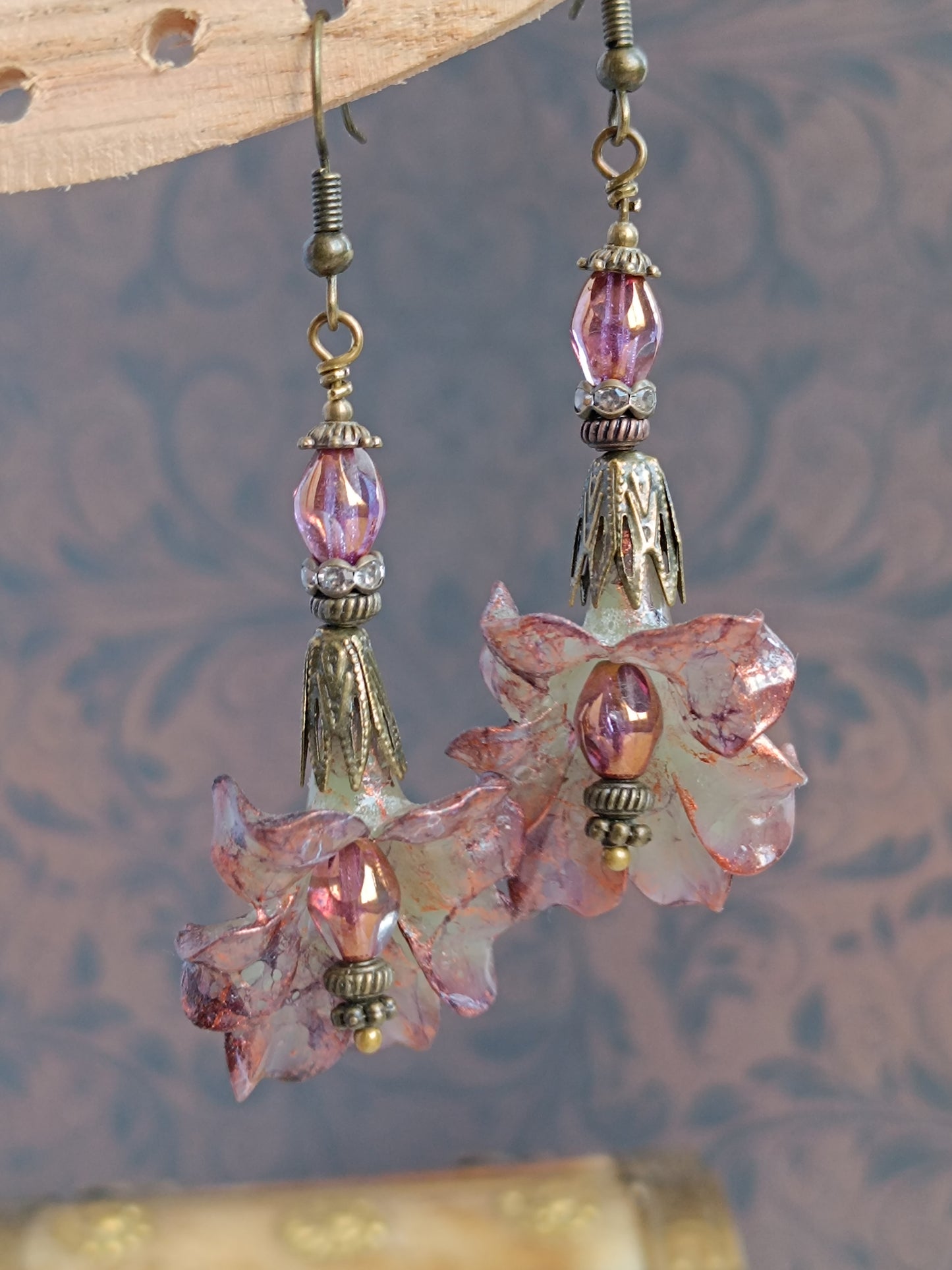 Boucles d'oreilles pendantes - Fleurs tropicales feeriques
