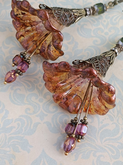 Boucles d'Oreilles Fleur Trompette mélancolique printanière