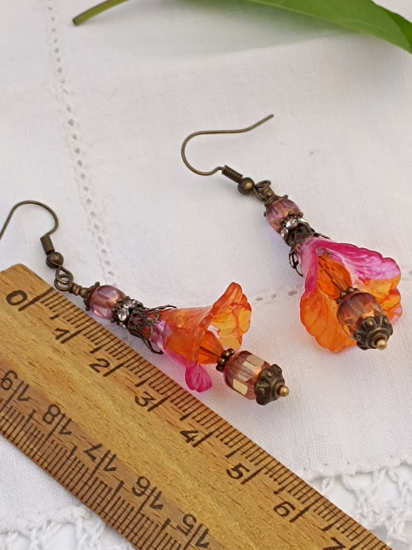 Boucles d'oreilles fleurs de Capucines bronze