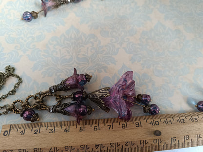 Parure “Fleurs Féeriques” – Collier & boucles d’oreilles assorties